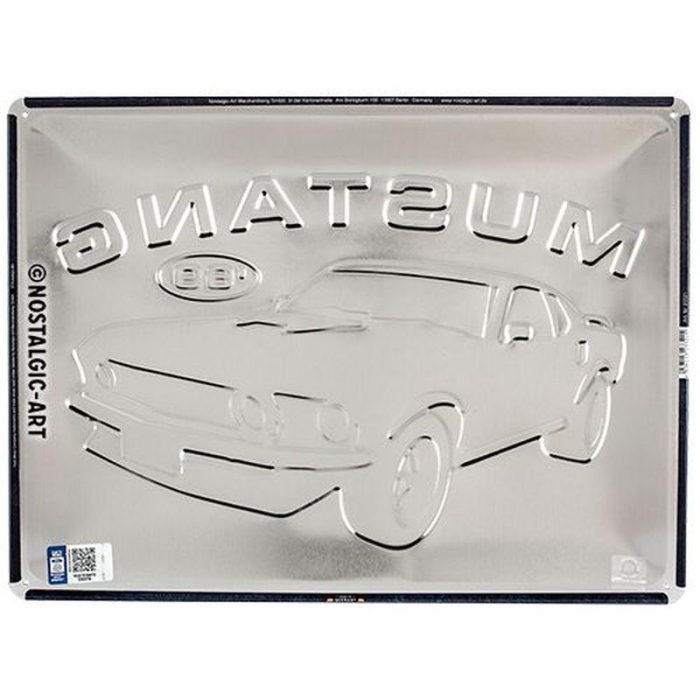 Blechschild Ford Mustang blau 3